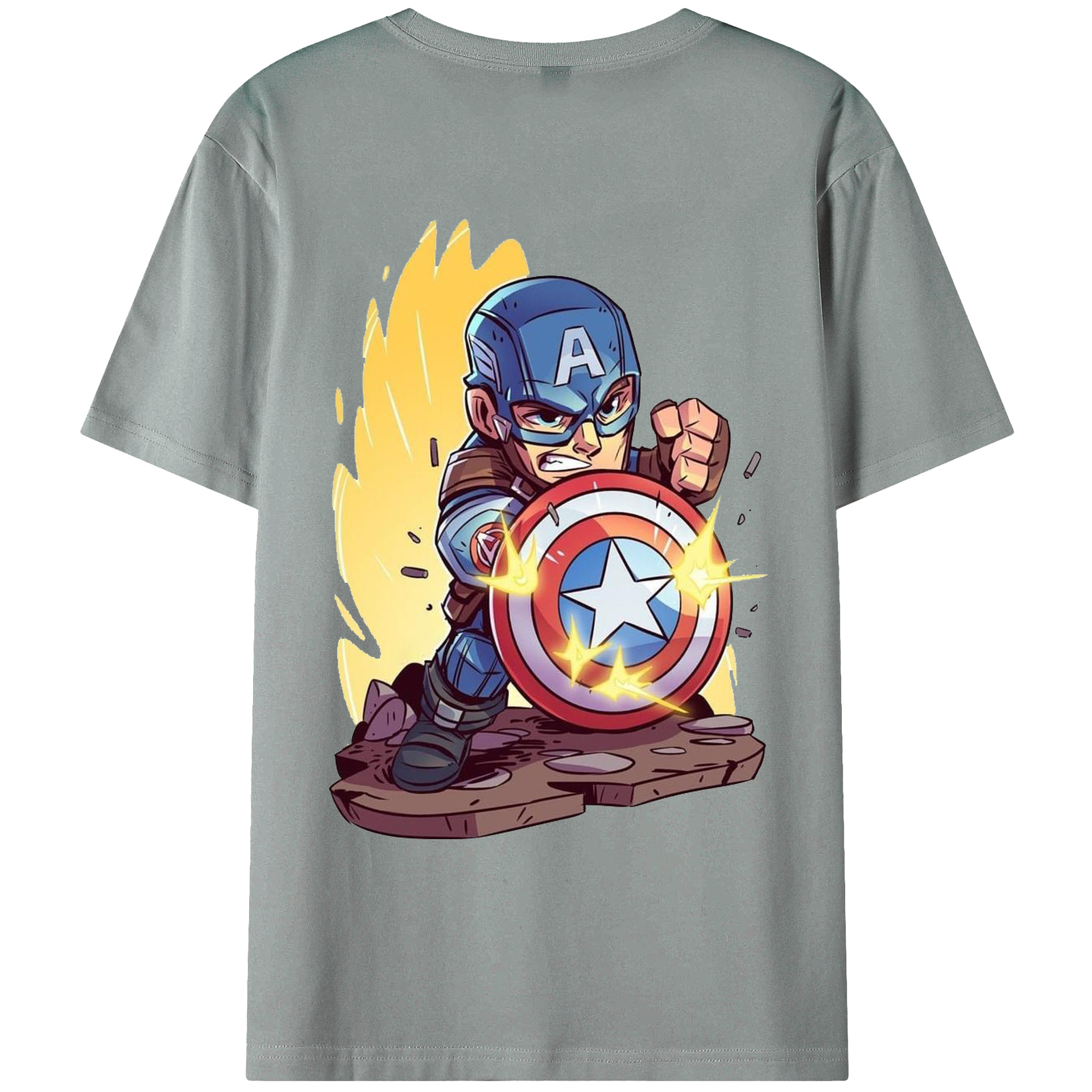 （画像用） アベンジャーズ The Avengers 綿100％ メンズ半袖Tシャツ（バックプリント） 通気性
